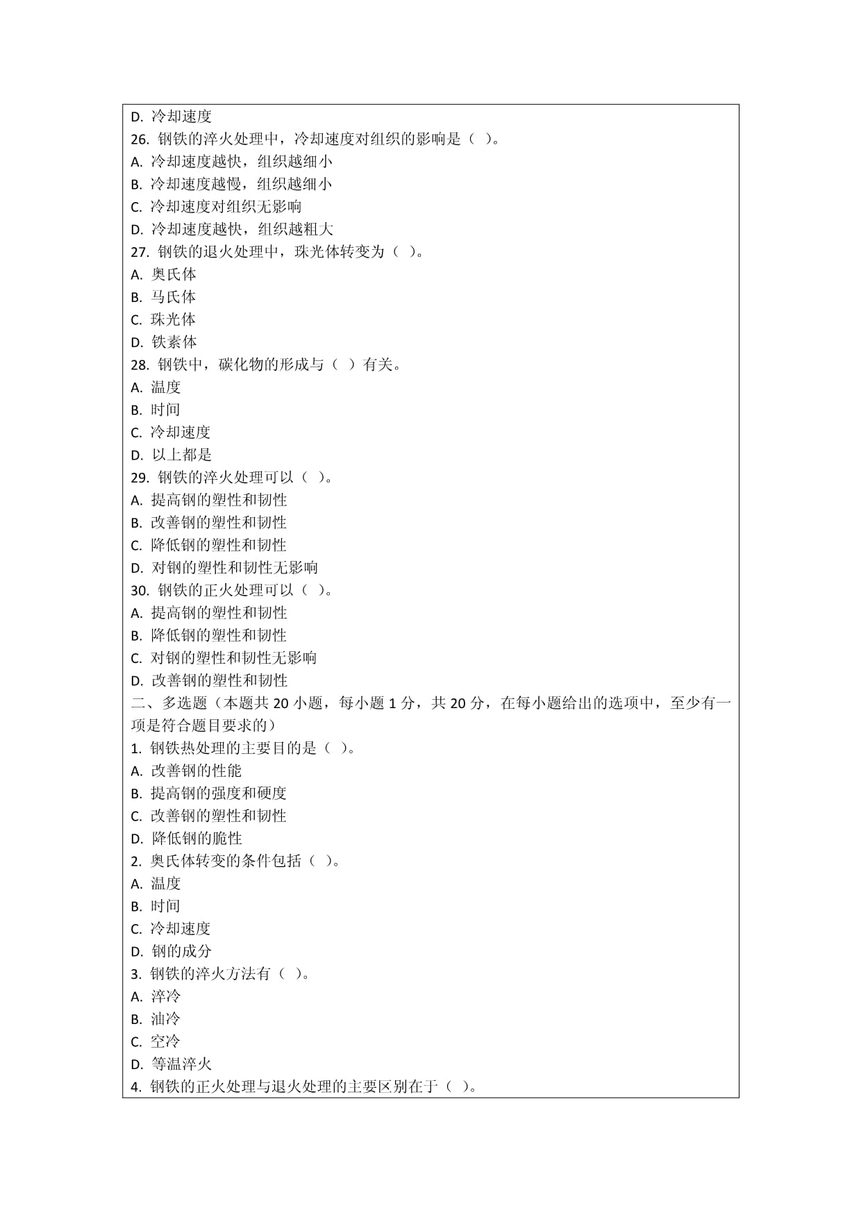鋼壓延加工中的熱處理技術(shù)綜合考核試卷